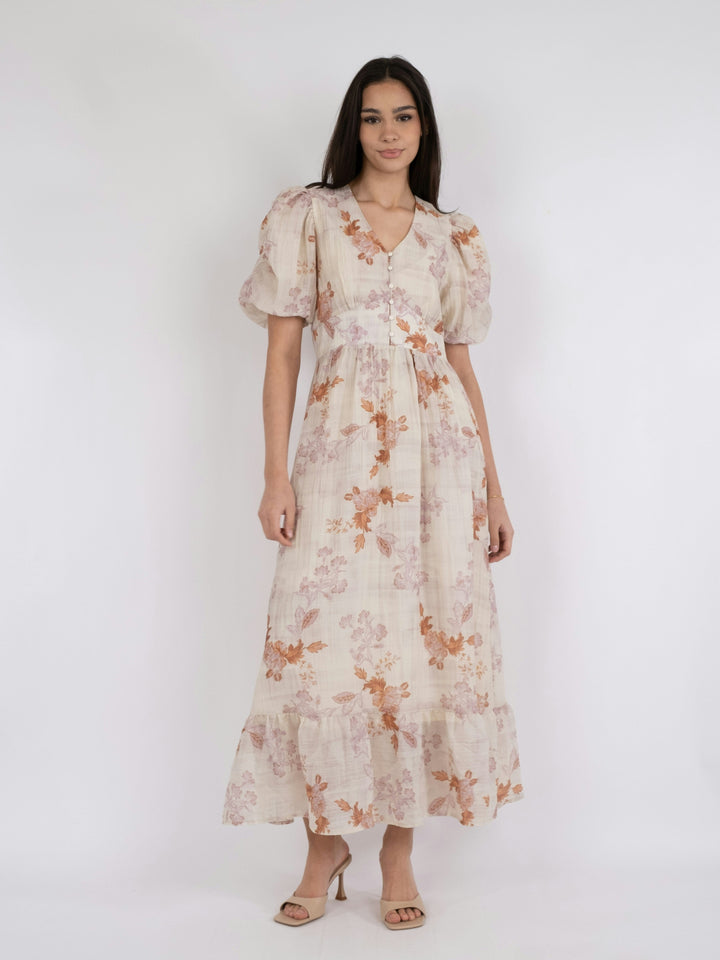 Neo Noir - Rilana Airy Floral Dress - Creme