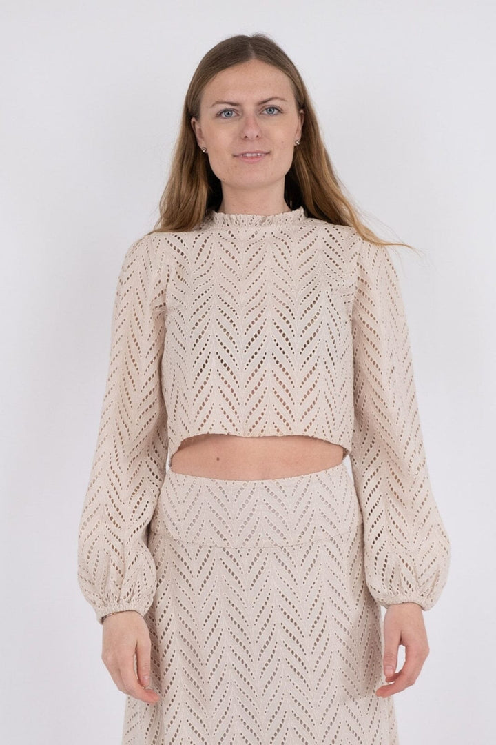 Neo Noir - Rivoli Wave Blouse - Ivory Bluser 