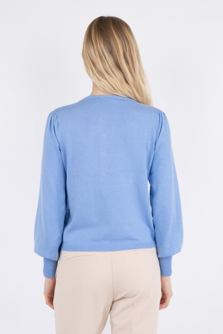 Neo Noir - Rose Solid Knit Cardigan - SKY BLUE Cardigans 