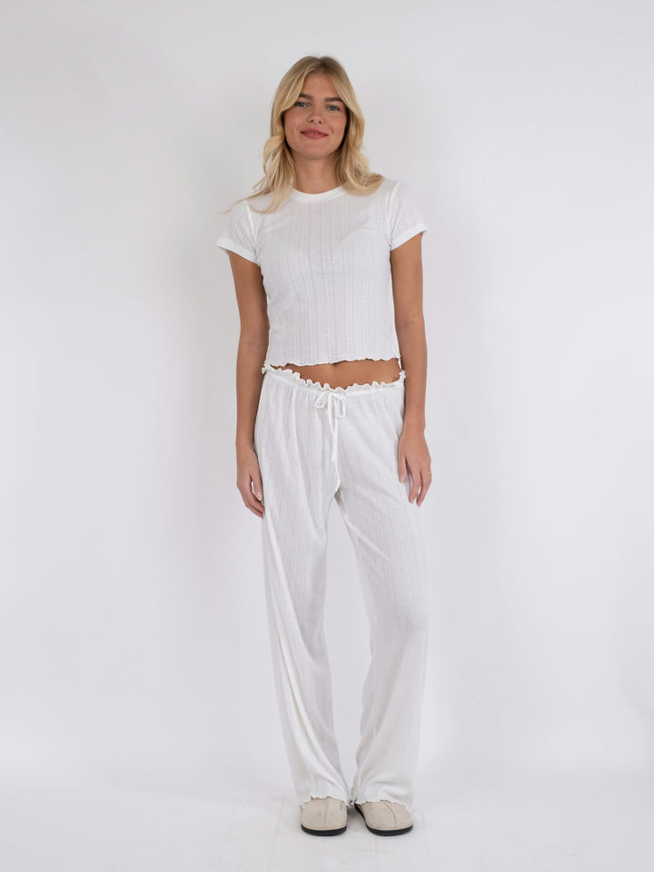 Neo Noir - Serafina Pointelle Pants - White