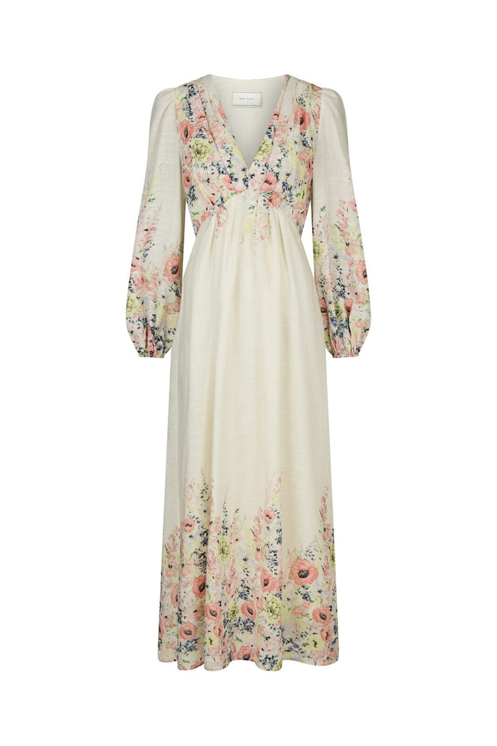 Neo Noir - Silfi Flower Print Dress 164828 - 122 - Creme