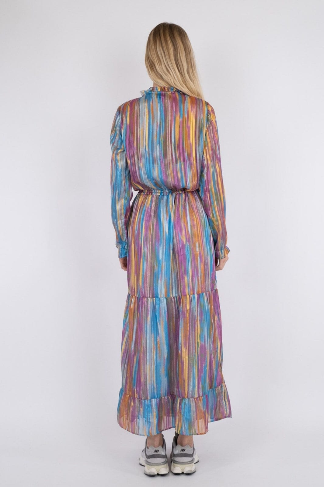 Neo Noir - Silo Blurred Stripe Dress - Pink Kjoler 