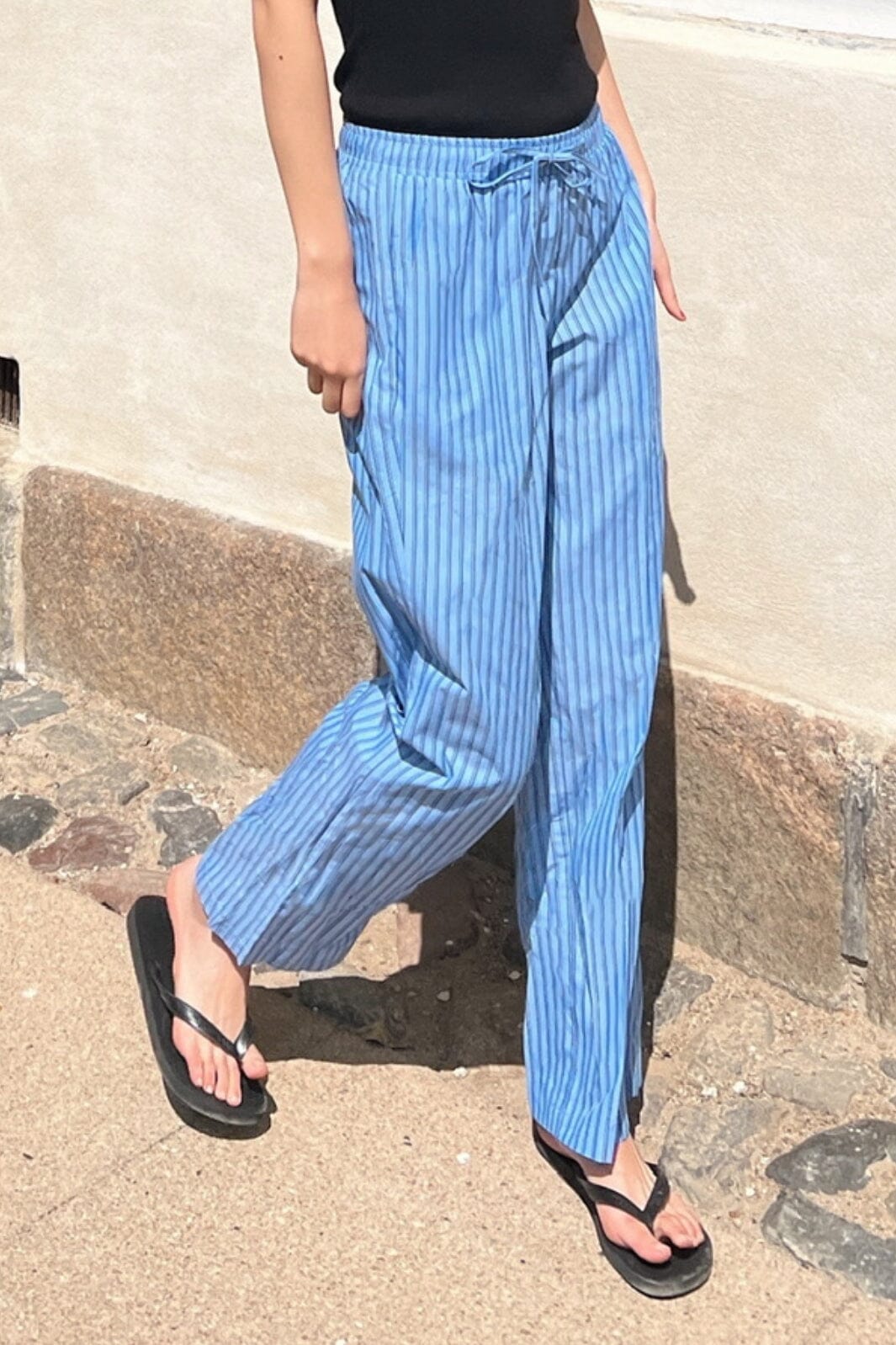 Neo Noir - Sonar Big Stripe Pants - Blue Bukser 