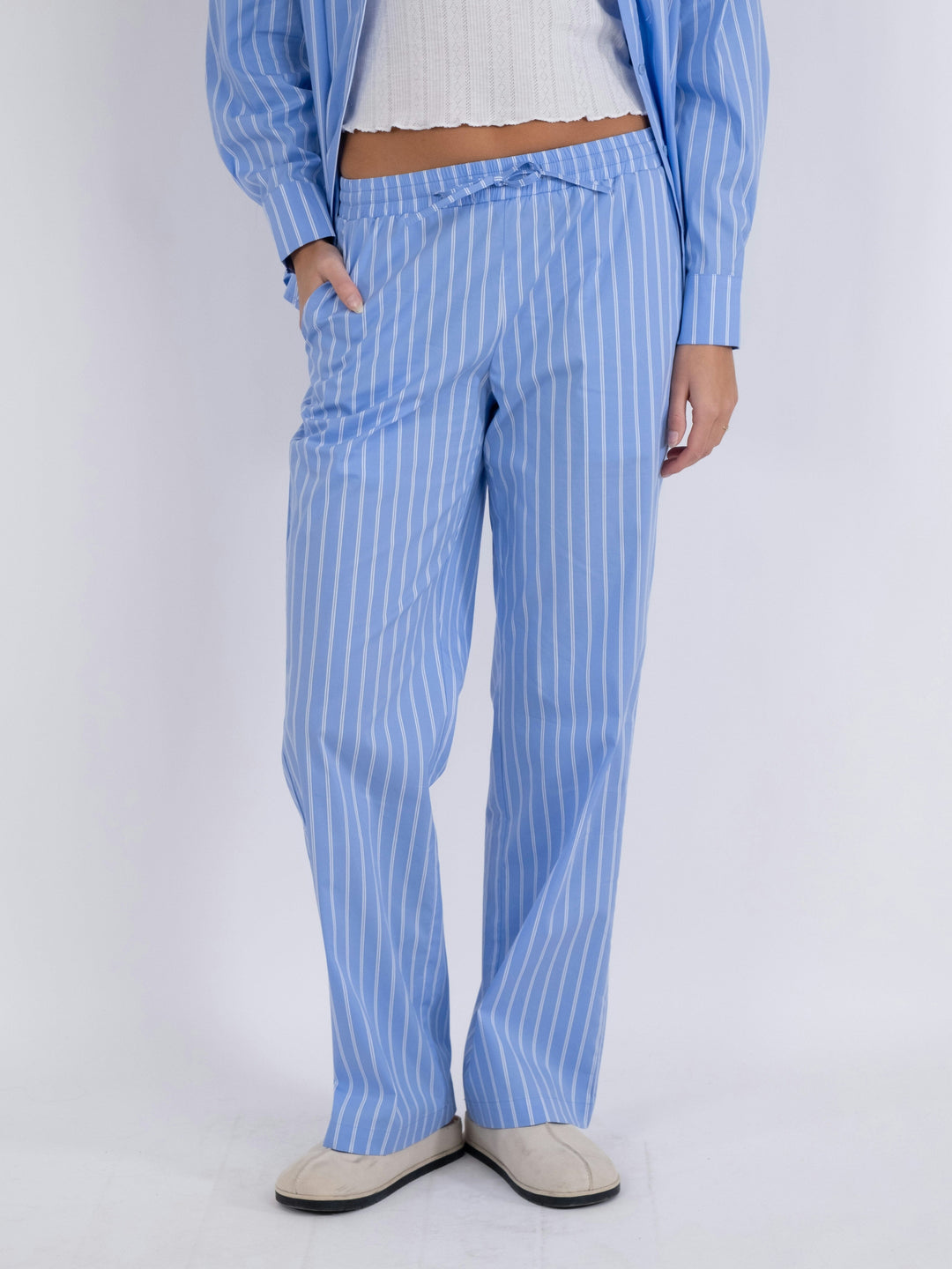 Neo Noir - Sonar Double Stripe Pants - Light Blue