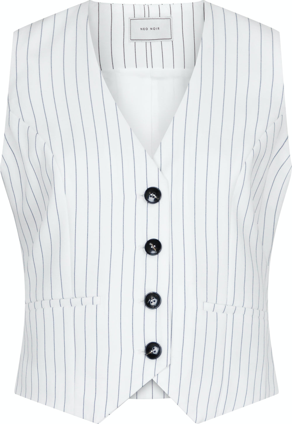 Neo Noir - Vendetta Pinstripe Waistcoat - White