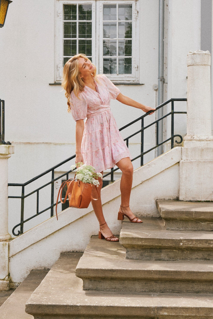 Neo Noir - Wendi Flower Crepe Dress - Light Pink Kjoler 