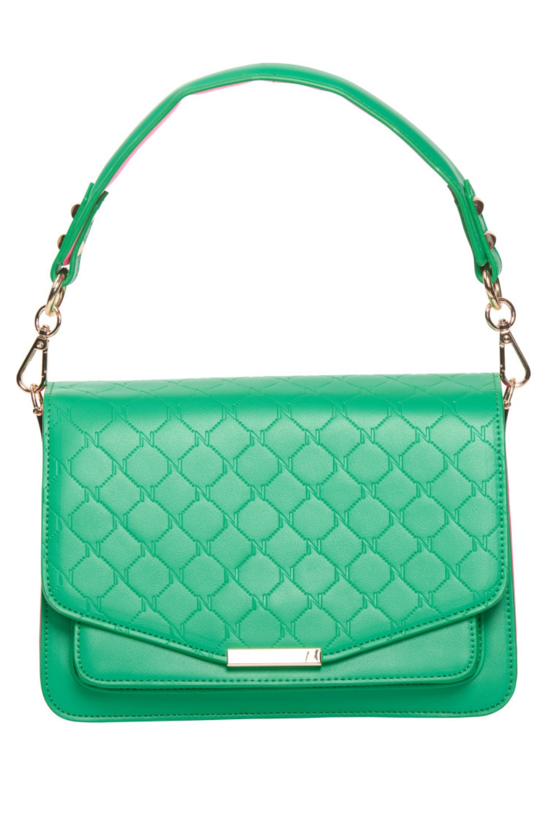 Noella - Blanca Multi Compartment Logo Bag - Green / Neon Pink Tasker 