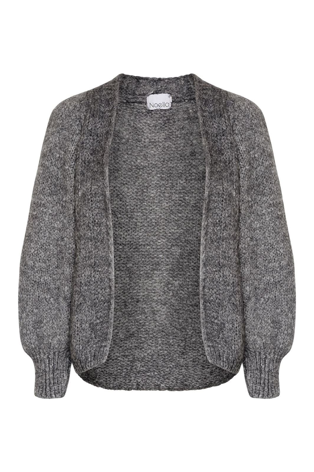 Noella - Fora Knit Cardigan - 019 Dark Grey Melange Cardigans 