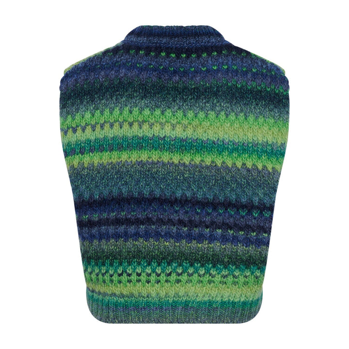 Noella - Gio Knit Vest - 503 Green Mix Strikbluser 