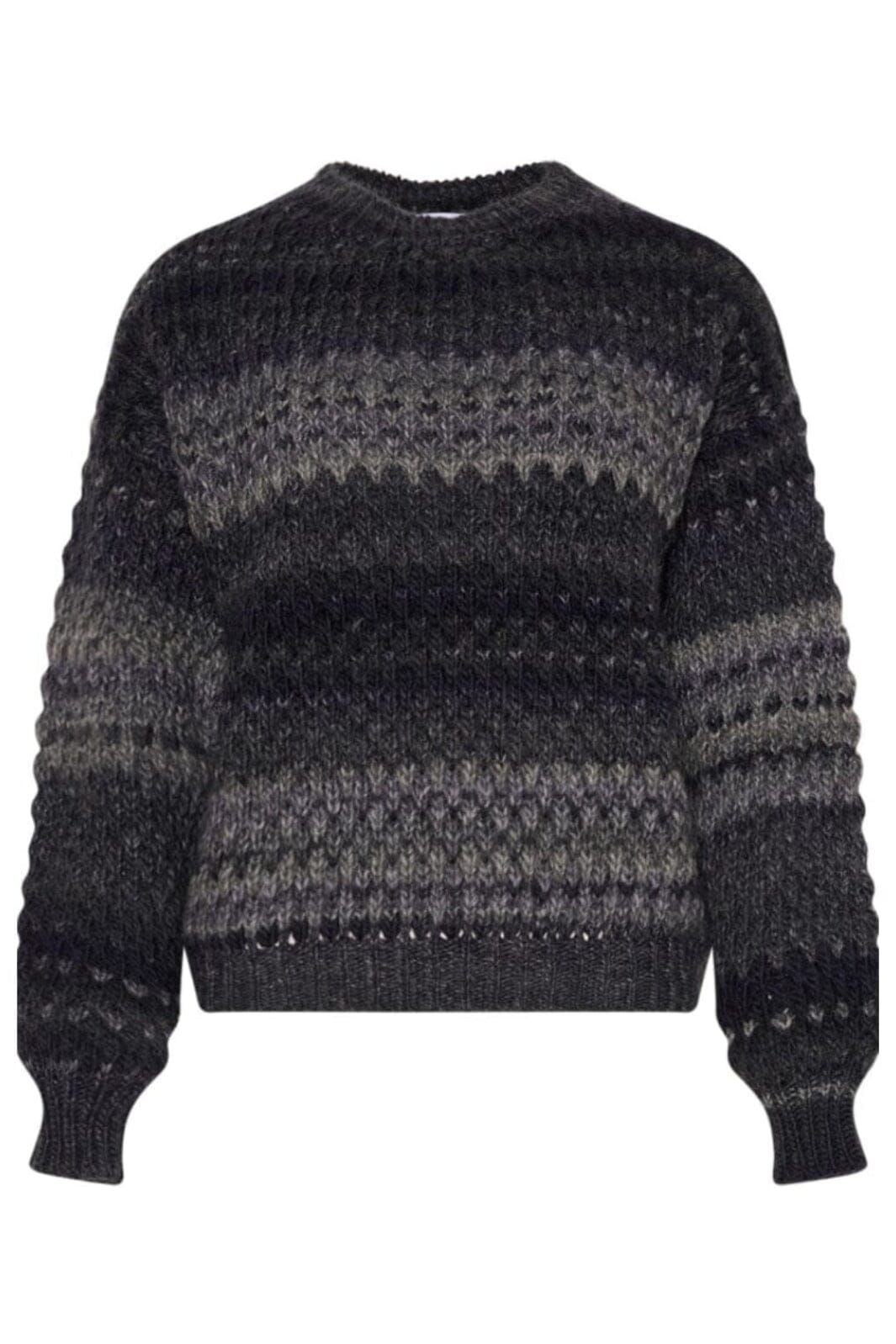 Noella - Gio Sweater - Black Mix Strikbluser 