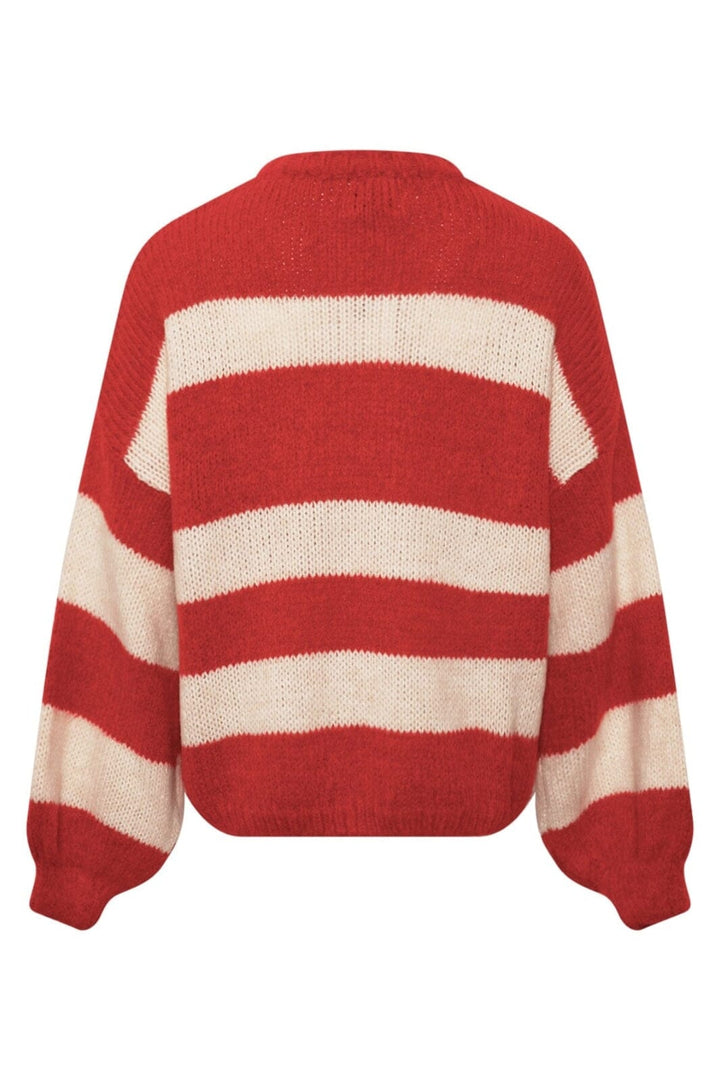 Noella - Give Love Knit - 1220 Red Ivory Stripe Strikbluser 