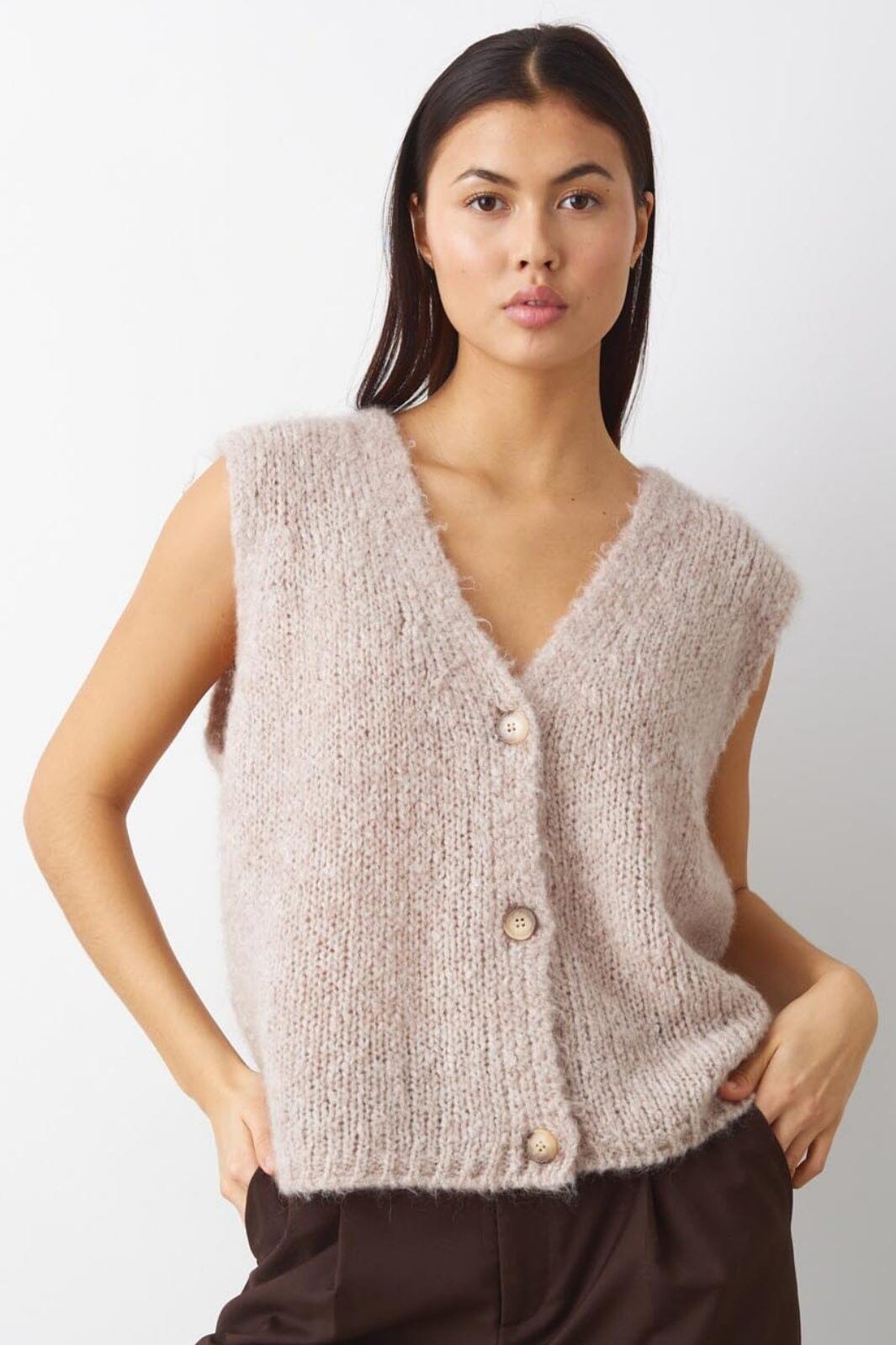 Noella - Jacey Knit Vest - 025 Oatmeal Veste 