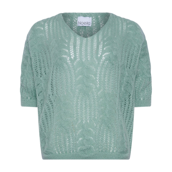 Noella - Jia Knit - 1032 Soap Green Strikbluser 