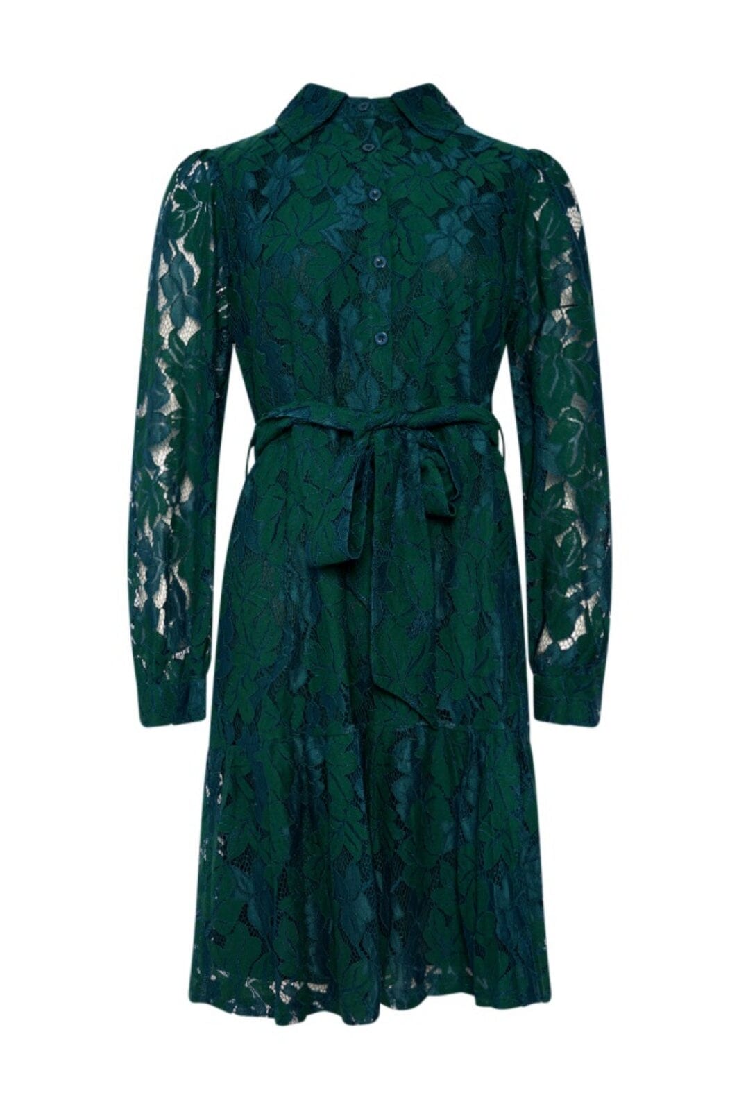 Noella - Pixi Shirt Dress Lace - Bottle Green Kjoler 