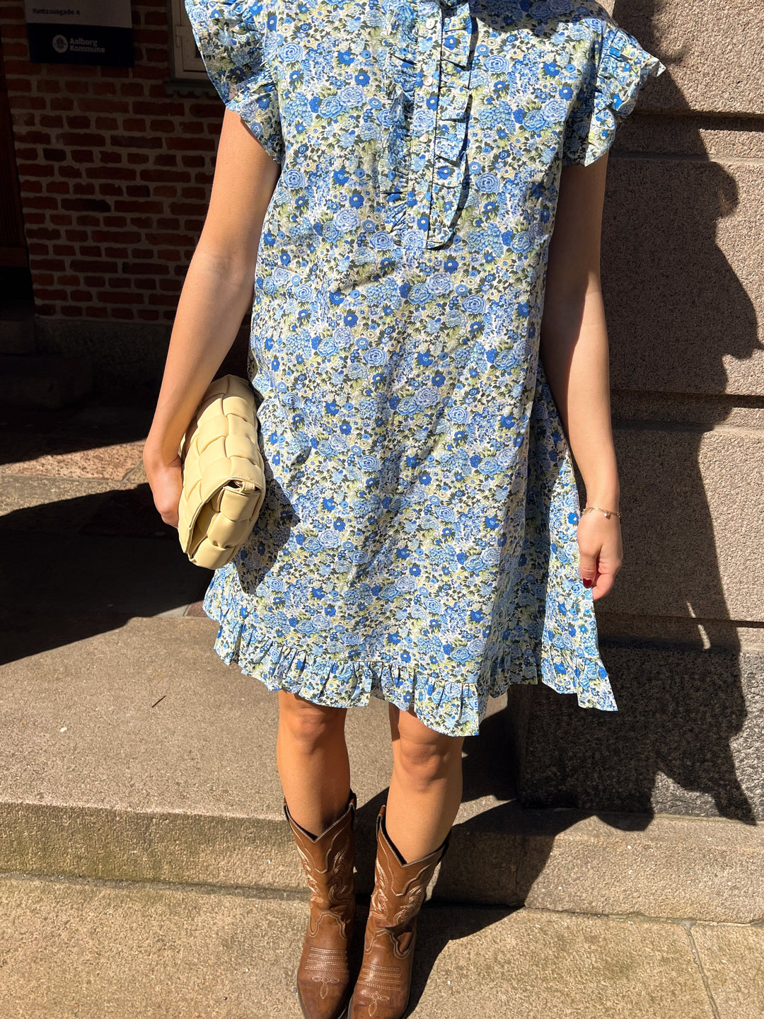 Noella - Sally Dress - Blue/Yellow Flower Kjoler 