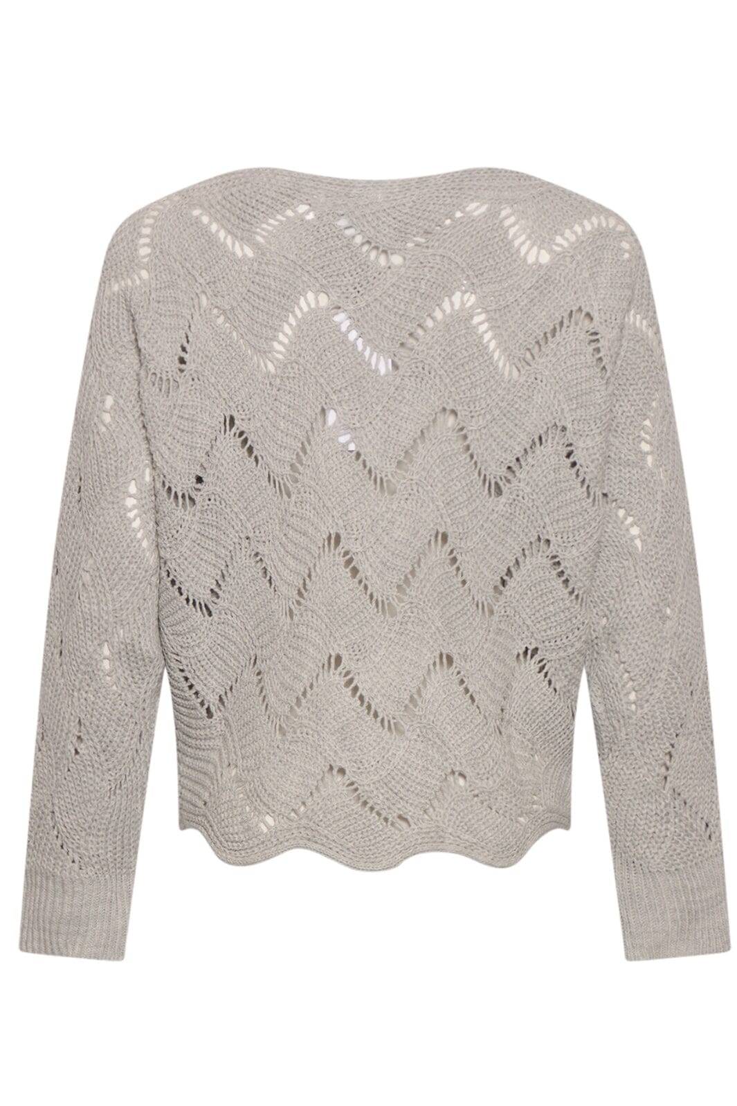 Noella - Taffy Knit Sweater - Grey Melange Strikbluser 