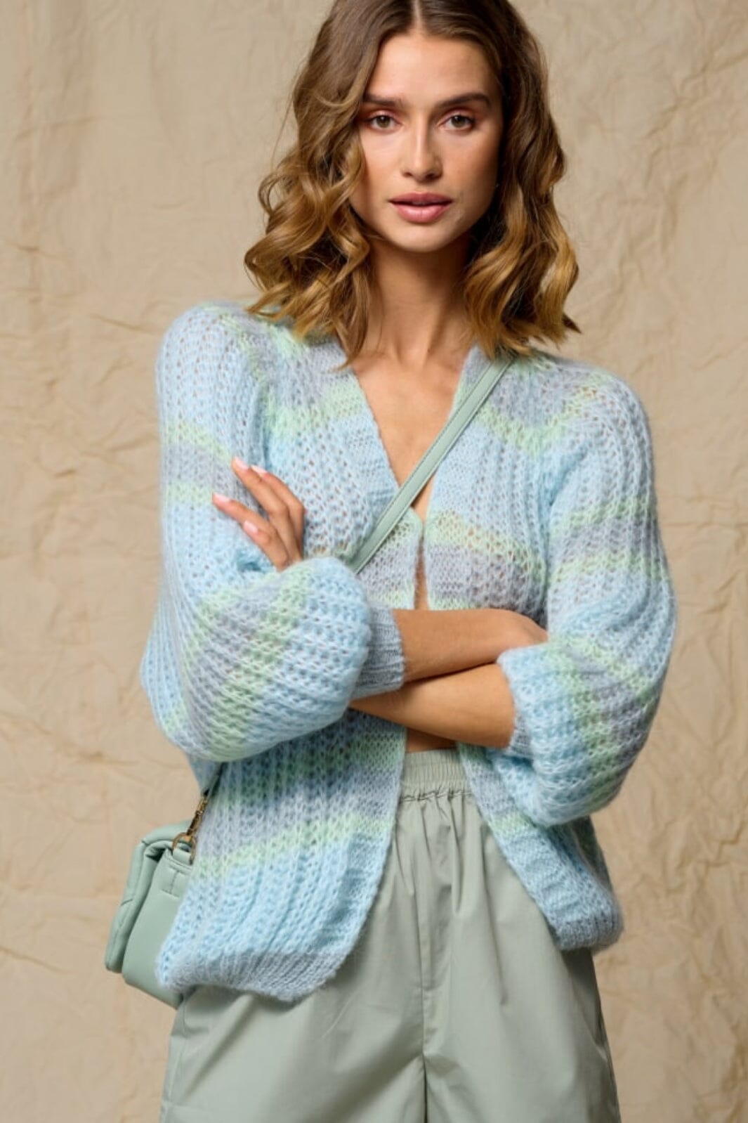 Noella - Vera Knit Cardigan - Light Blue/Blue/Mint Mix Cardigans 