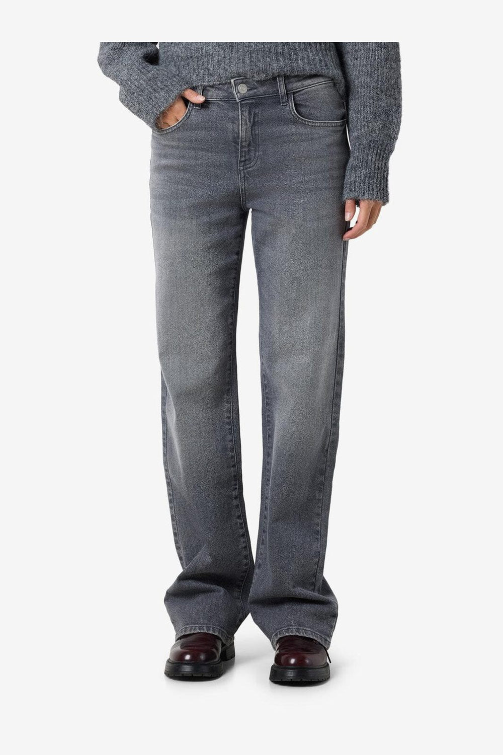 Noisy May - Nmyolanda Nw Wide Jeans Az371Dg Fwd - 4532618 Dark Grey Denim