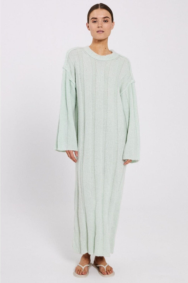 Norr - Fuscia Rib Knit Dress - Mint Green Mélange Kjoler 