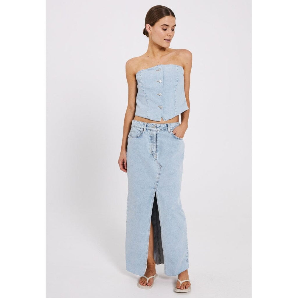 Norr - Ninni Maxi Denim Skirt - Blue Light Wash