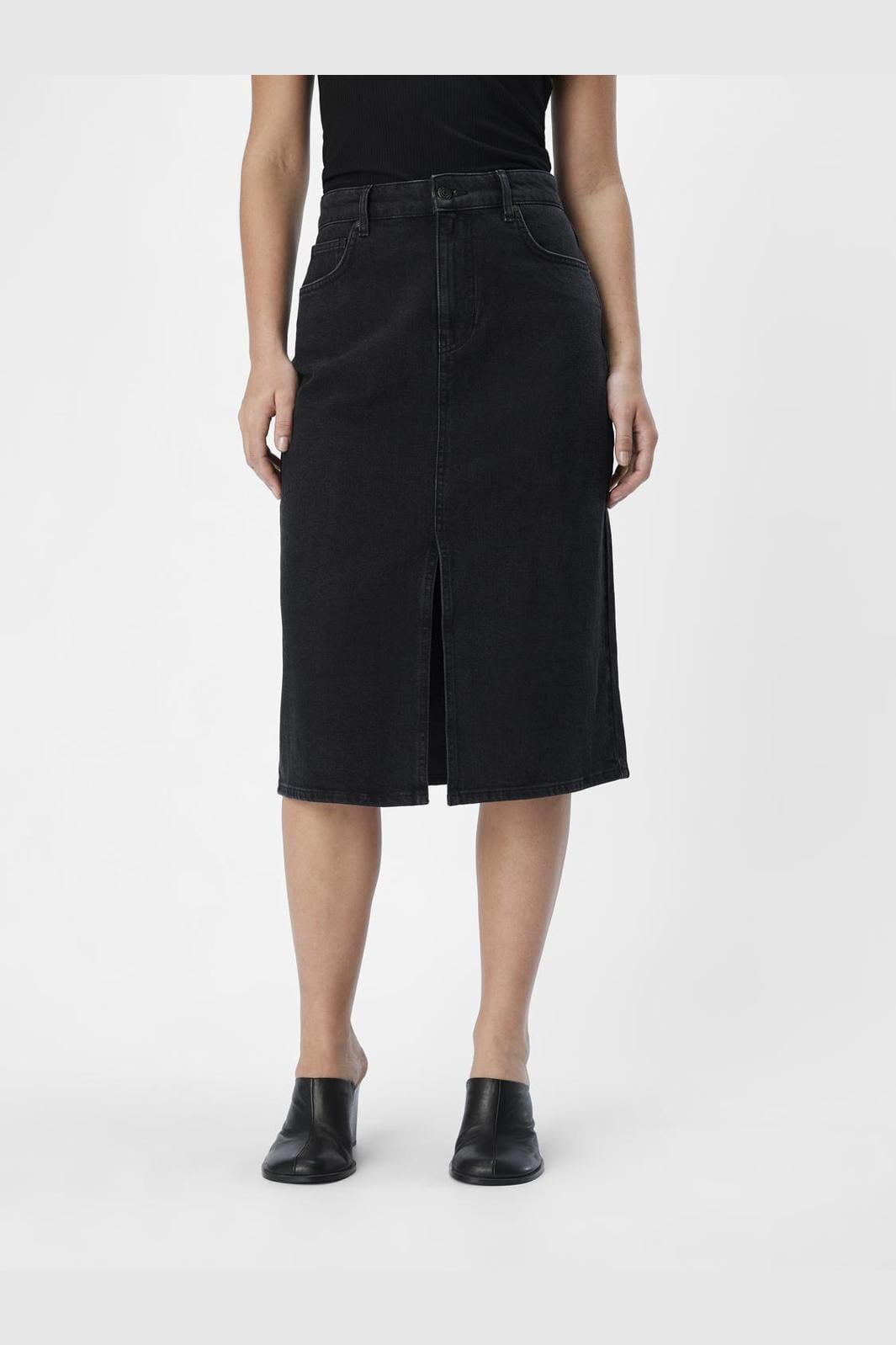 Object - Objellen Midi Denim Skirt - 4614168 Black Denim