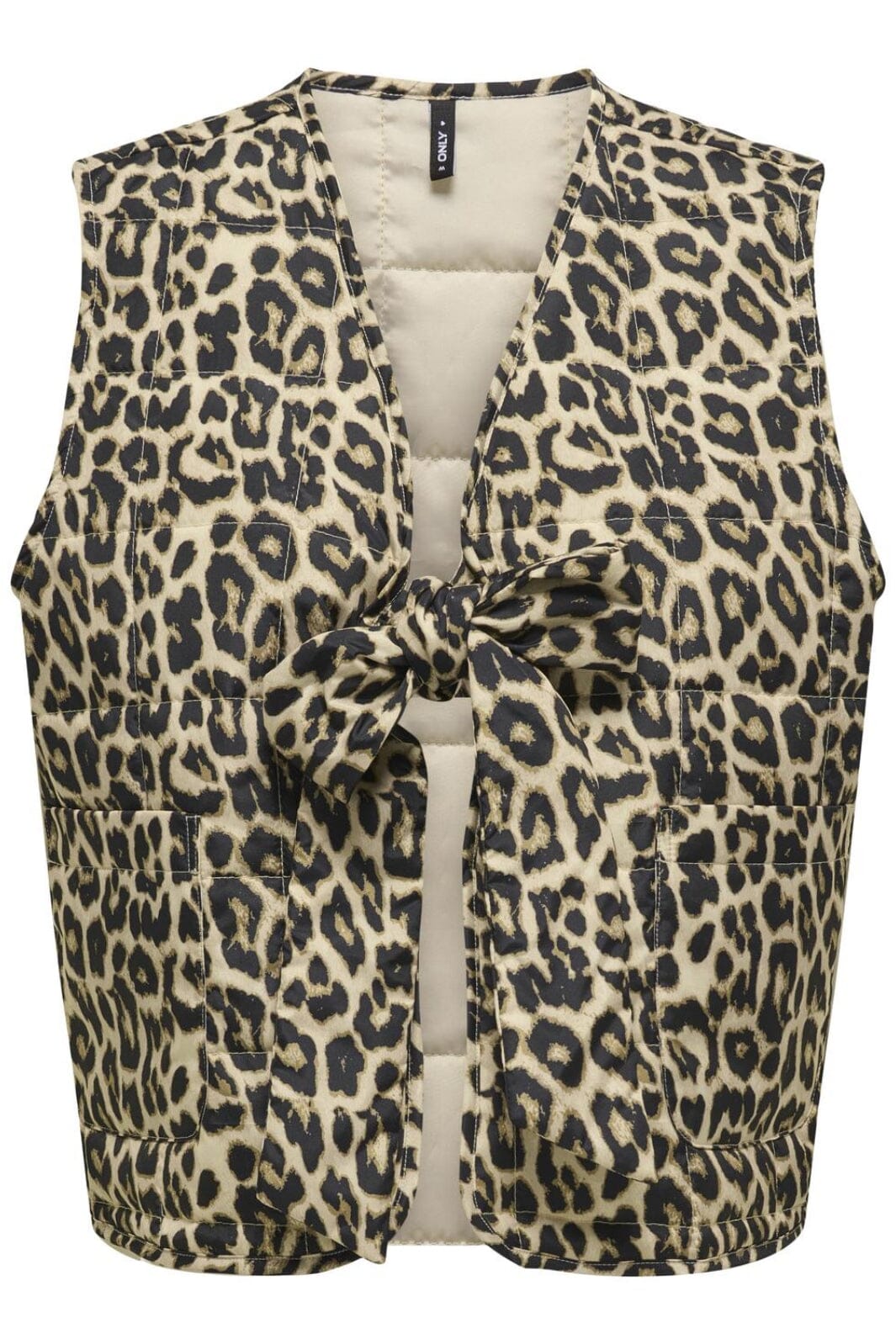 Only - Onlannabell Bow Leo Waistcoat - 4703922 Humus Leo Veste 