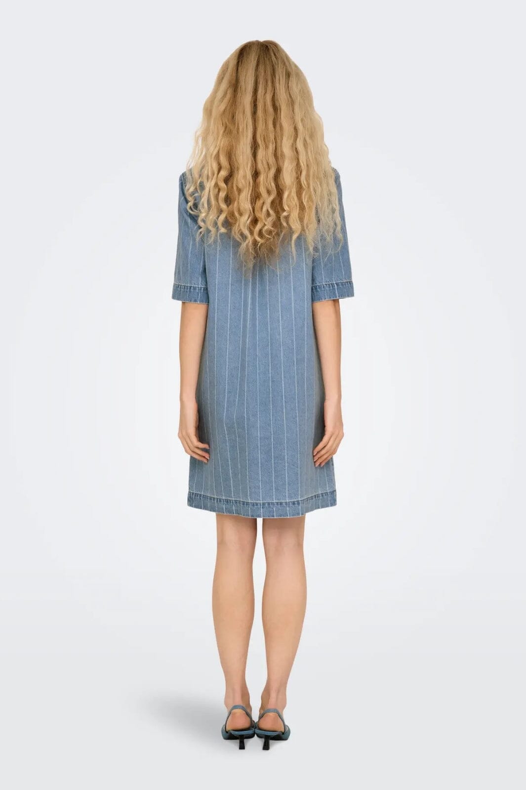 Only - Onlasta S/S Stripe Dress Gua 15355054 - 4827776 - Light Blue Denim Stripe