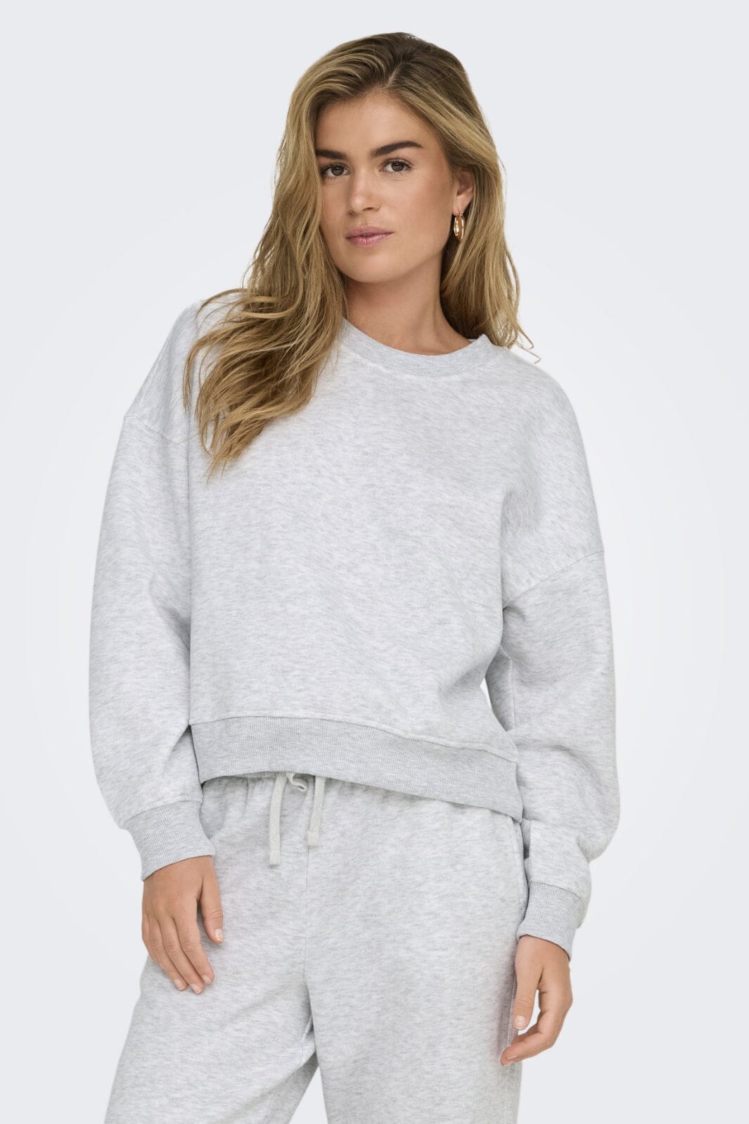 Only - Onlbest L/S Crew Neck Swt - 4748477 Light Grey Melange Sweatshirts 