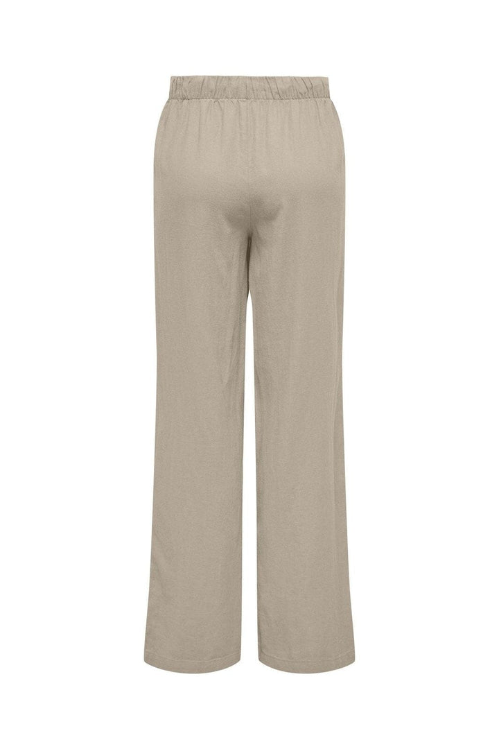 Only - Onlcaro Linen Bl Pull-Up Pant Cc - 4458162 Oxford Tan