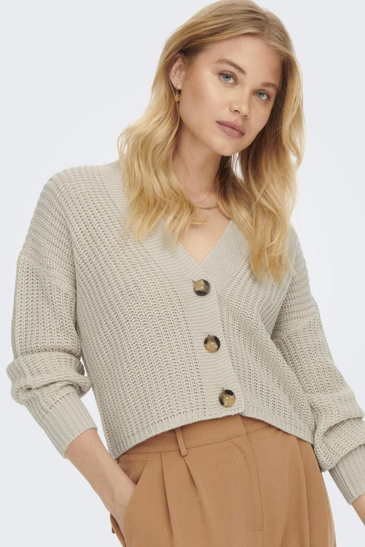 Only - Onlcarol Nice L/S Cardigan Knt - 3845776 Pumice Stone Cardigans 