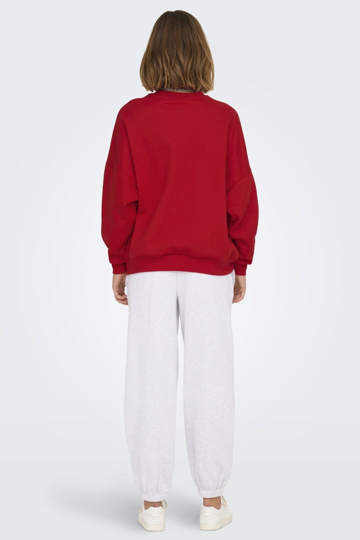 Only - Onldeborah L/S Club O-Neck Swt 15337256 - 4636894 - Mars Red Nwrk