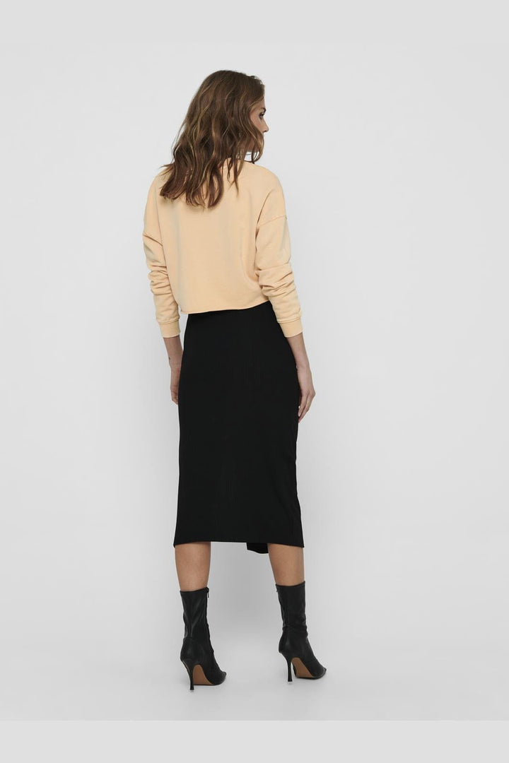 Only - Onlemma Ruching Slit Skirt - 3585300 Black