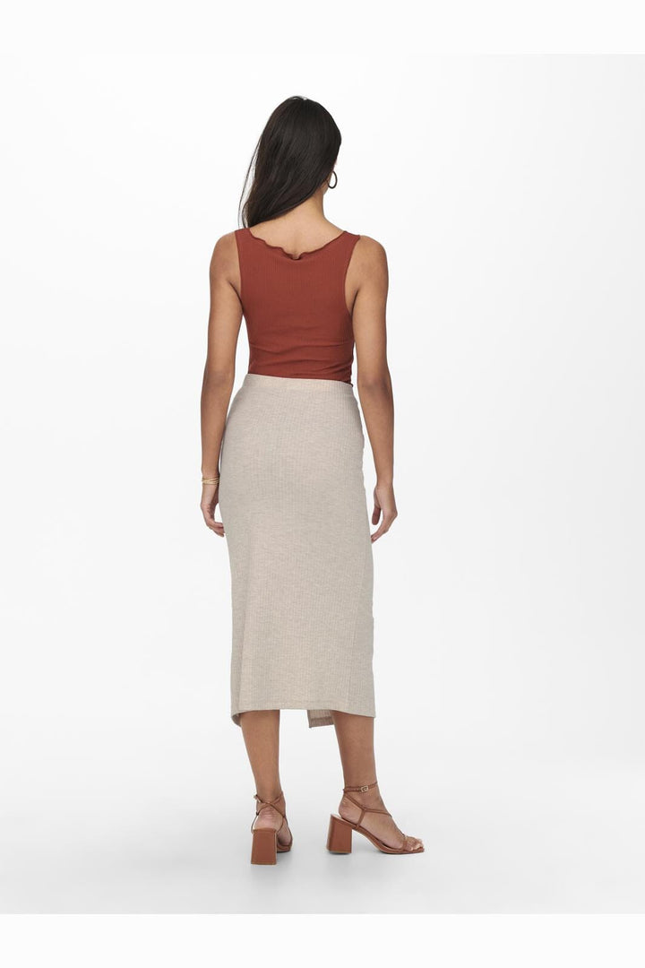 Only - Onlemma Ruching Slit Skirt - 3926634 Pumice Stone