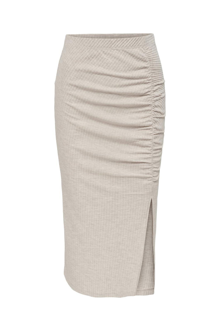 Only - Onlemma Ruching Slit Skirt - 3926634 Pumice Stone