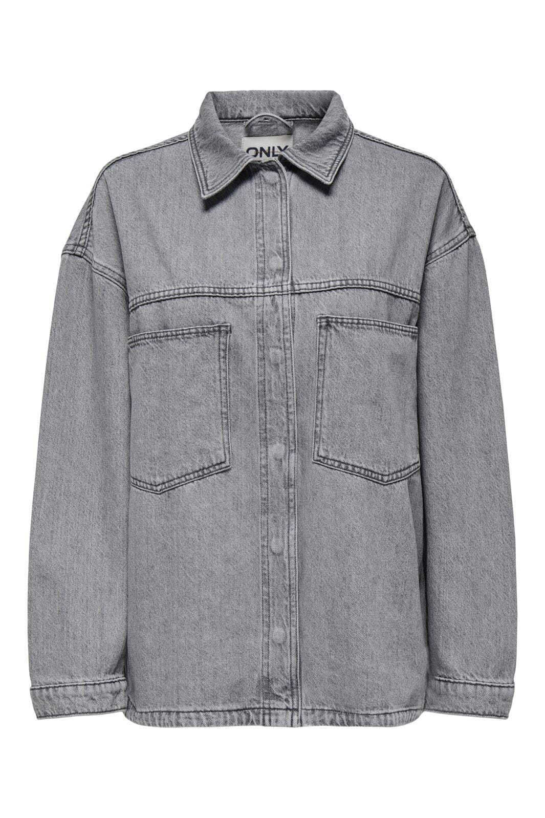 Only - Onlemmie L/S Shirt Grey Azg - 4724882 Medium Grey Denim