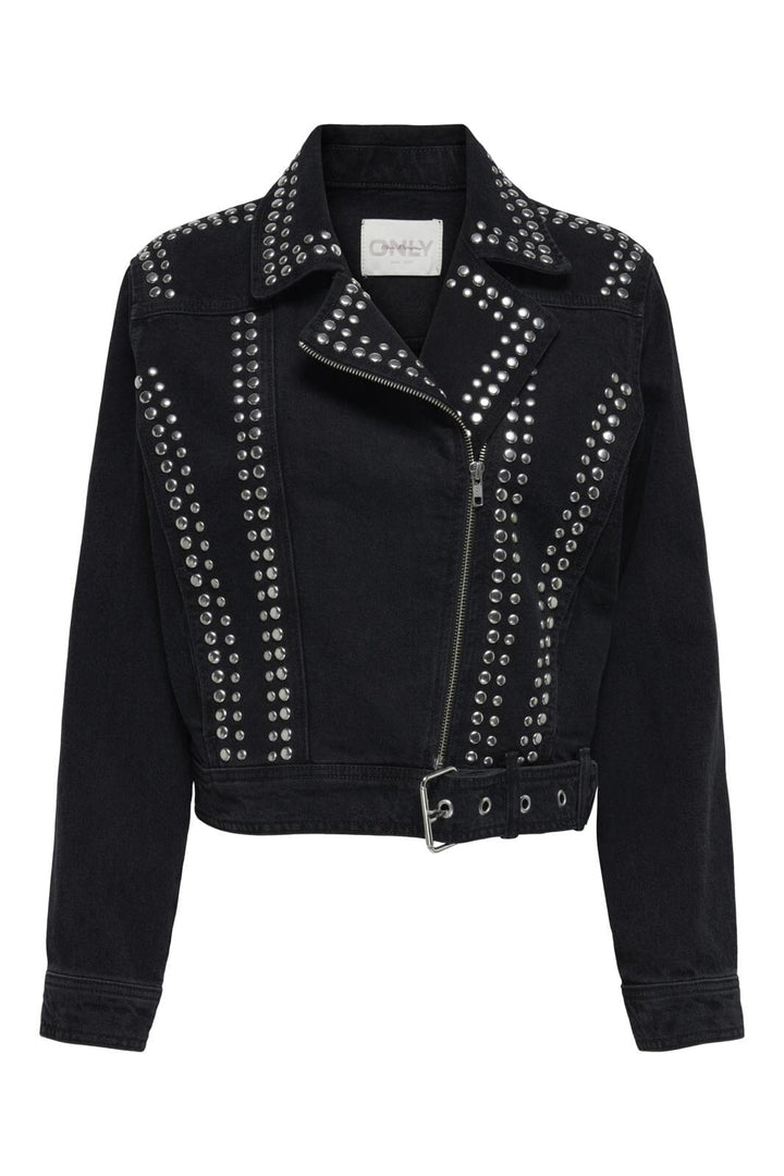 Only - Onlgilla Ls Stud Biker Jacket Cro - 4283418 Black