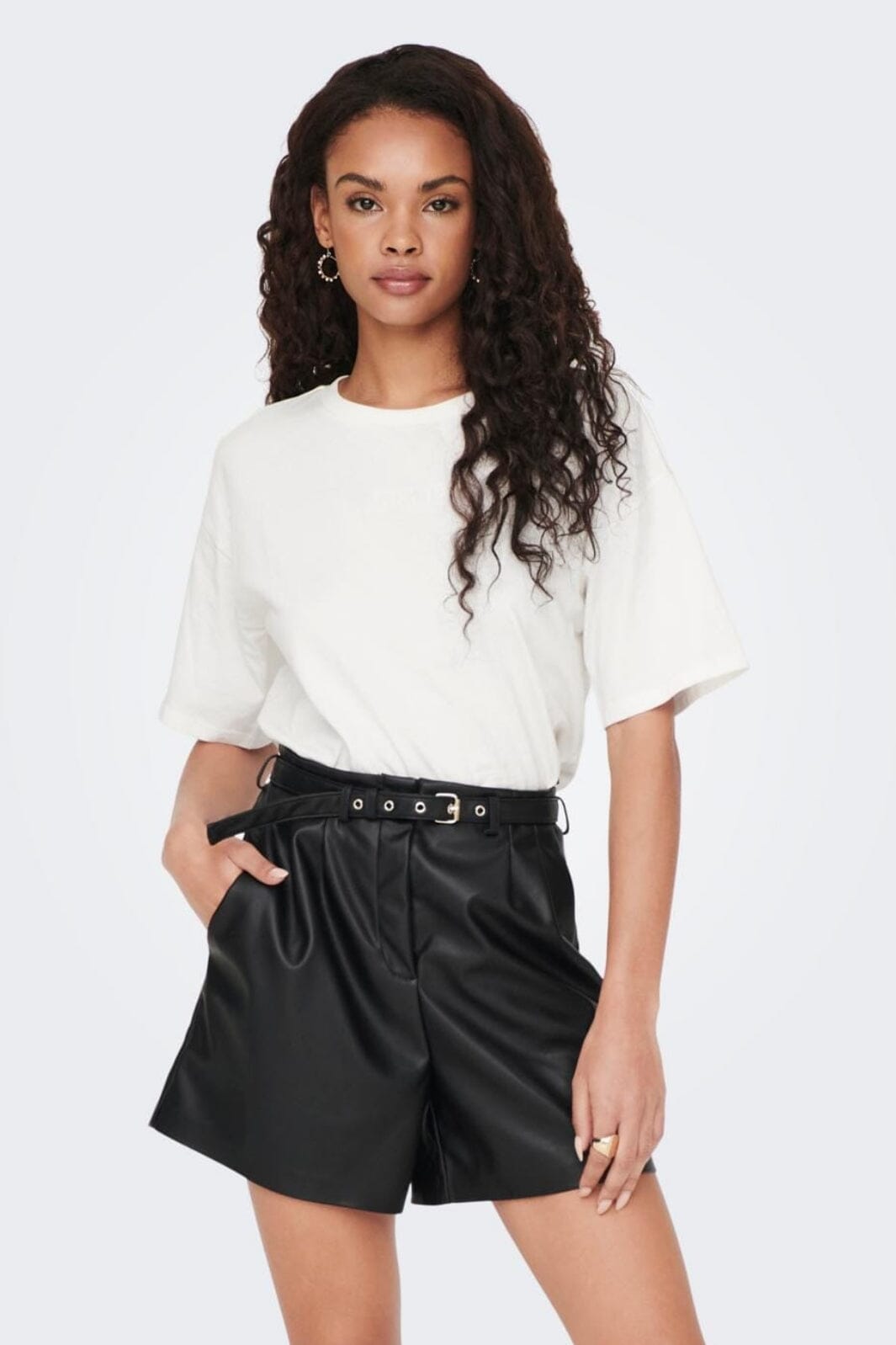 Only - Onlheidi Faux Leather Shorts Otw - 4158076 Black Shorts 