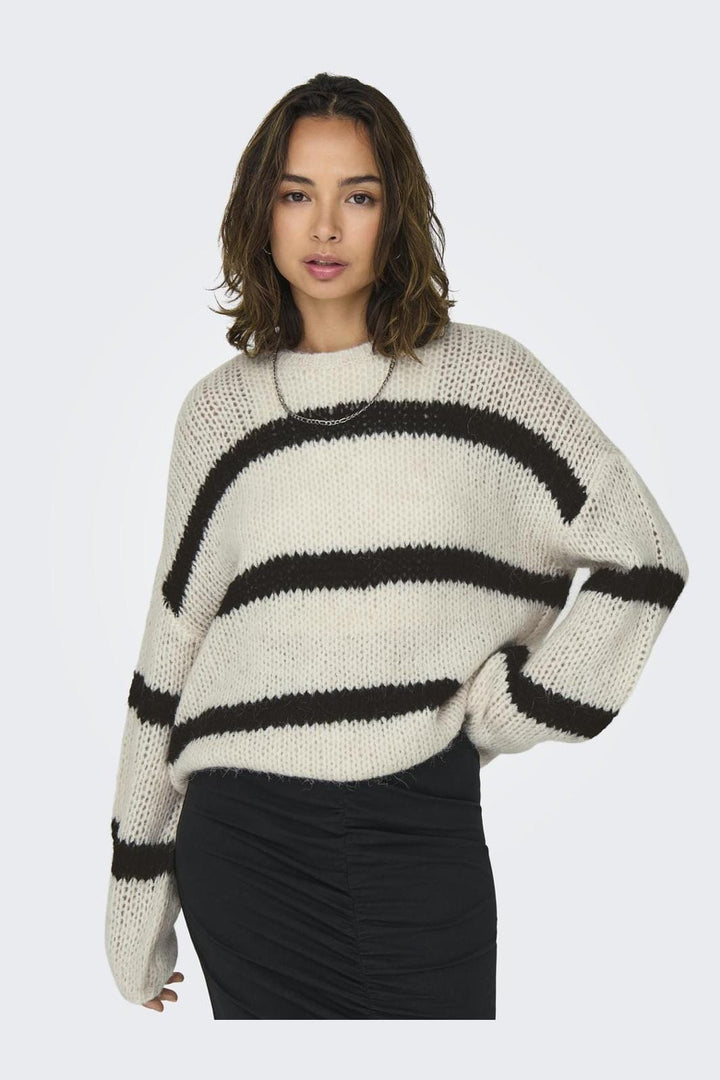 Only - Onljackie Ls Pullover Knt - 4552779 Pearled Ivory Black