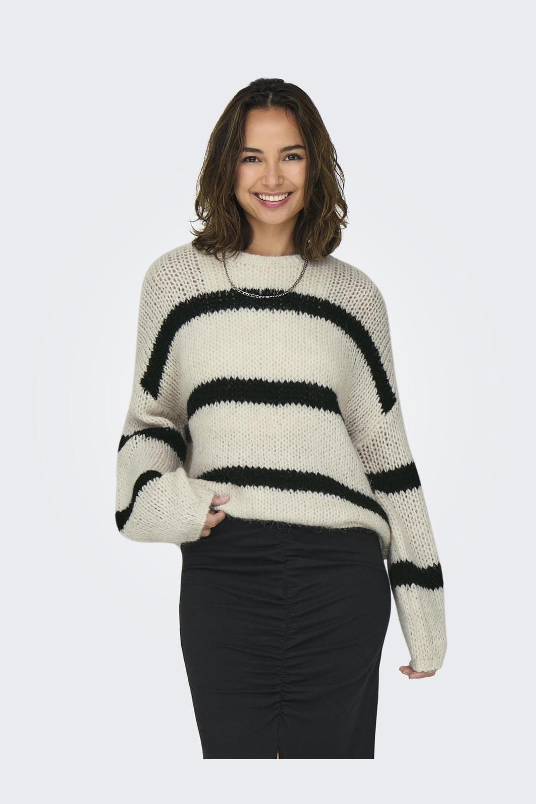 Only - Onljackie Ls Pullover Knt - 4552779 Pearled Ivory Black