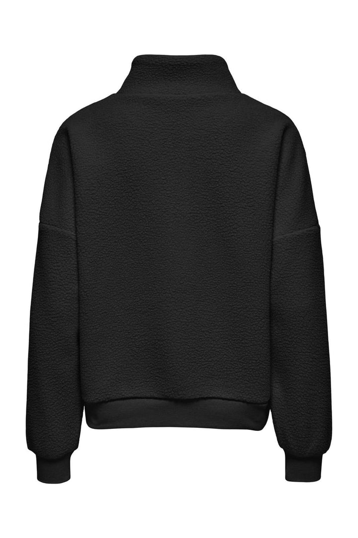 Only - Onllia Life L/S Half Zip Teddy Swt - 4674076 Black