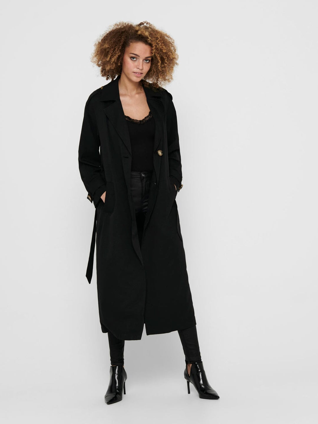 Only, Onlline X-Long Trenchcoat Otw, Black