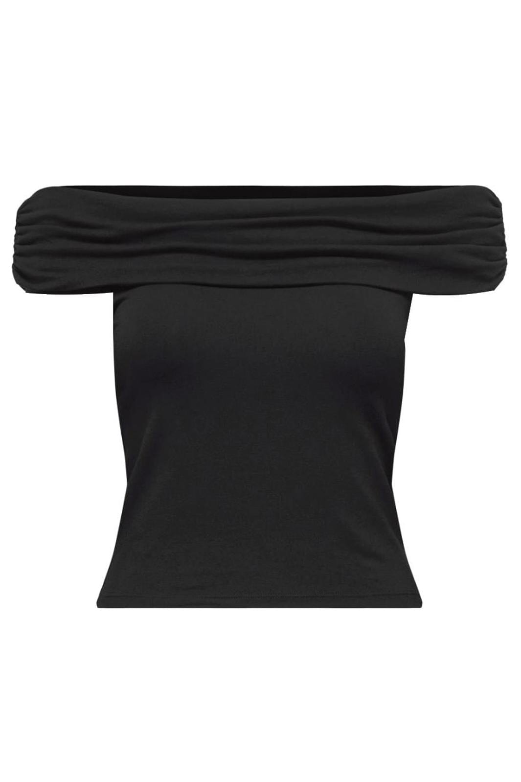 Only - Onllive Love S/L Off Shoulder Top - 4649045 Black