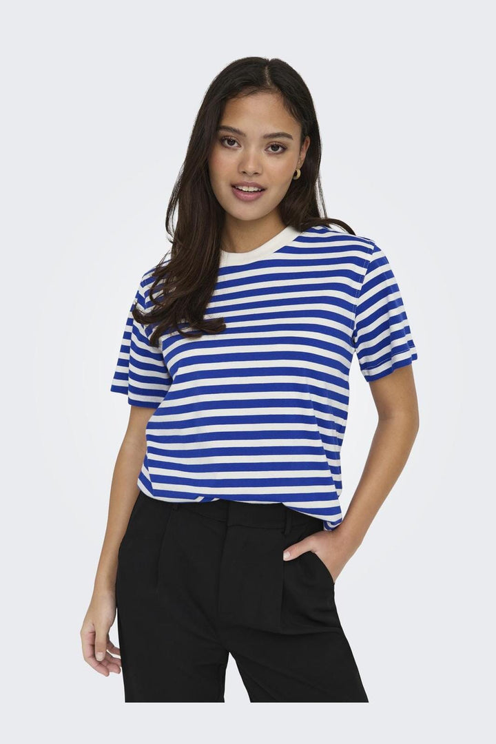 Only - Onllivina S/S Stripe Tee - 4450902 Surf The Web Cd Stripes