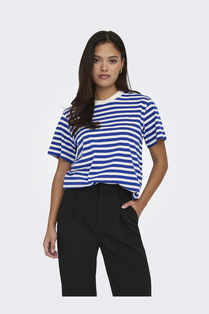 Only - Onllivina S/S Stripe Tee - 4450902 Surf The Web Cd Stripes