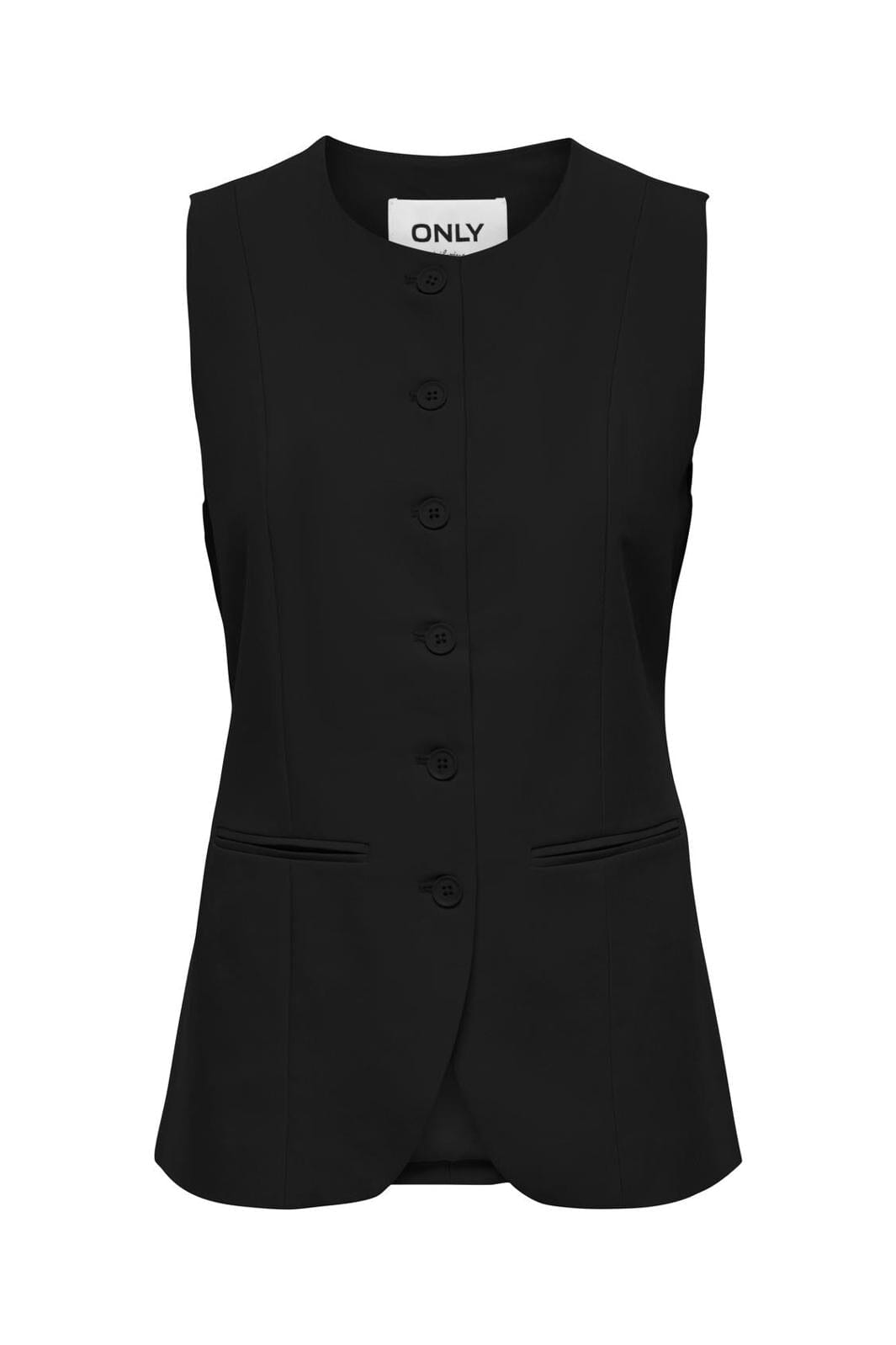 Only - Onlmalena Life S/L O-Neck Long Vest Tlr - 4762544 Black