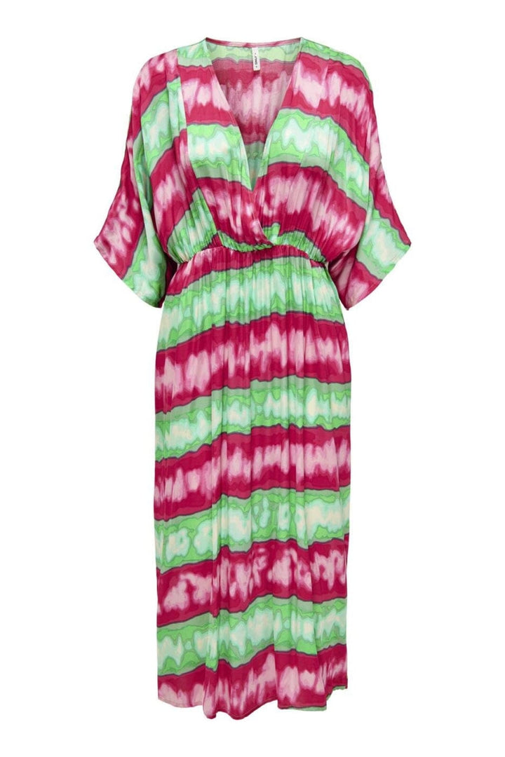 Only - Onlmerle Fr Loose Midi Dress - 4498029 Deep Mint Fr Tie Dye Kjoler 