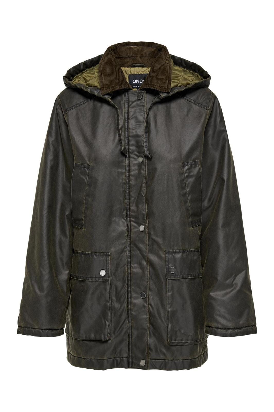 Only - Onlmountain Hood Washed Jacket Cc - 4498337 Peat Chocolate Brown