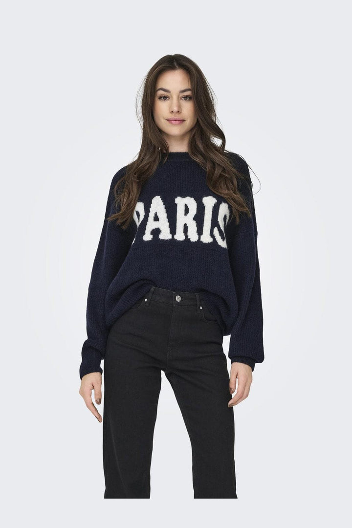 Only - Onlparri Ls Pullover Knt - 4845168 Dark Navy Paris