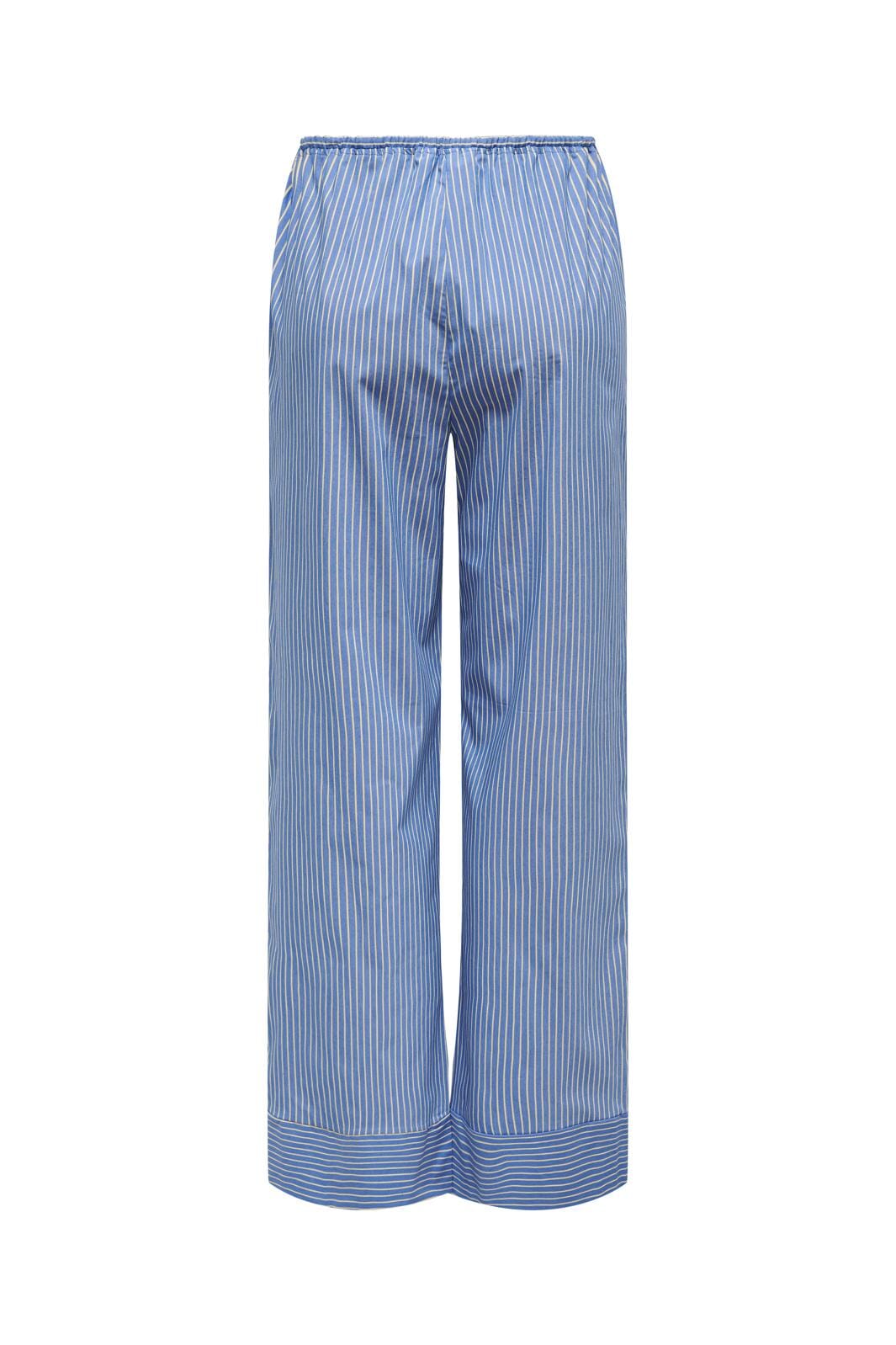 Only - Onlsalvi Wide Stripe Pant - 4465608 Blue Yonder Double Cream