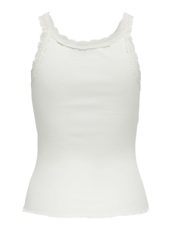 Only - Onlsharai Lace Tank Top - 4210434 Cloud Dancer Tank Top 